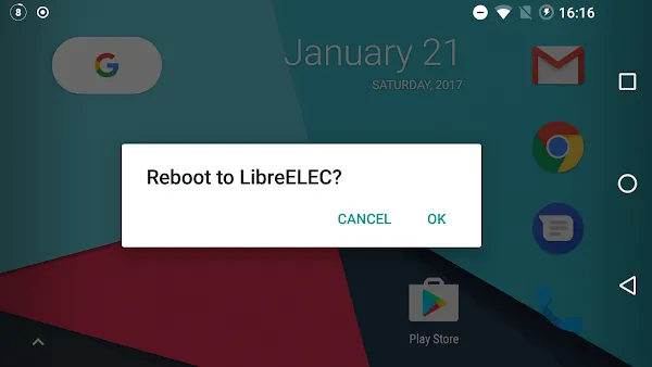 Reboot to LibreELEC app