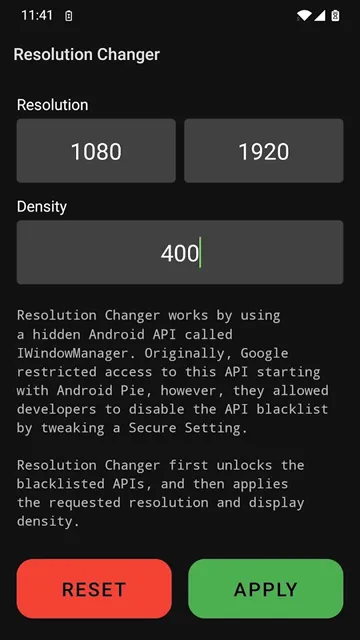 Resolution Changer