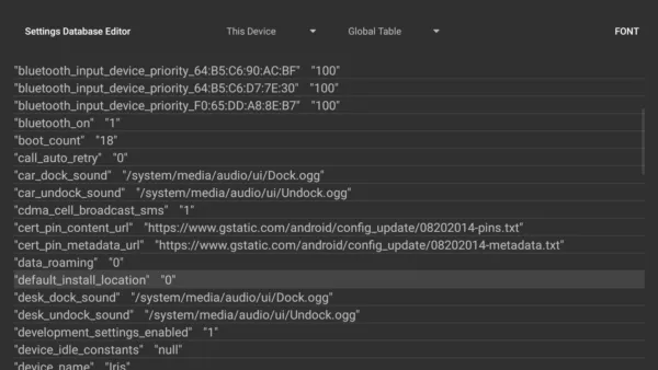 SetEdit SettingsDatabaseEditor